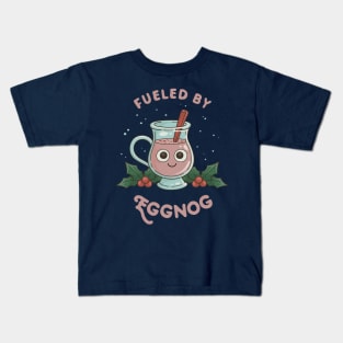 Christmas Eggnog "Fueled By Eggnog" Kids T-Shirt